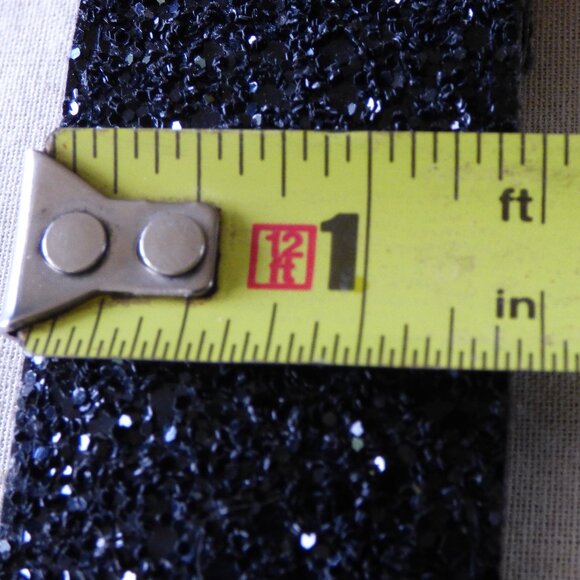VINTAGE BLACK GLITTER PANT / SKIRT BELT PREOWNED TOTAL OF 41\